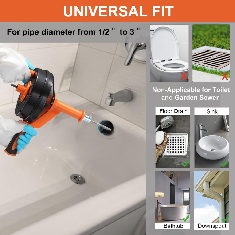 Drain Auger Clog Remover with  - Drain Snake Flexible recension och pris