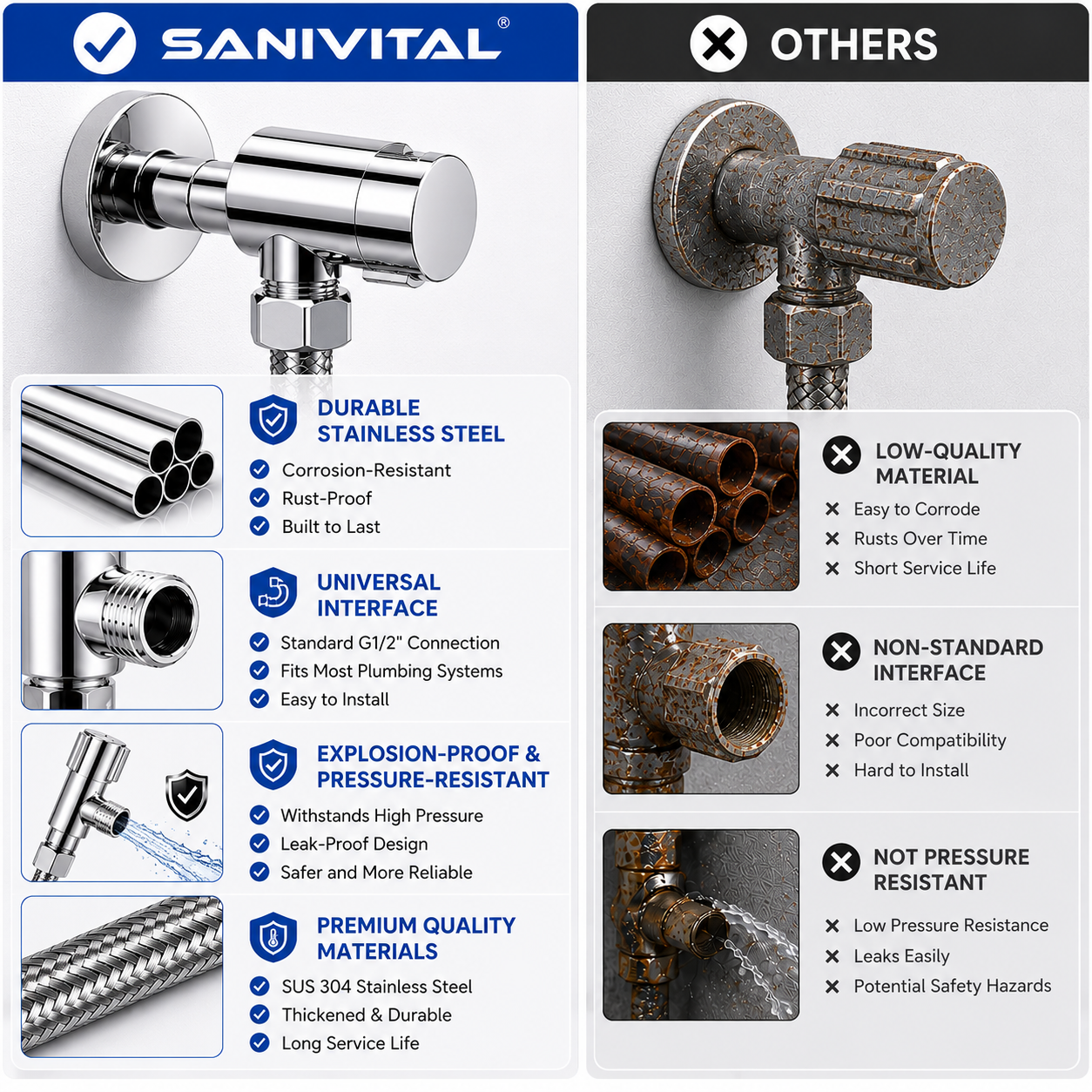 SANIVITAL G1/2 Angle Valve Sta - Toilet Fill Valve recension och pris