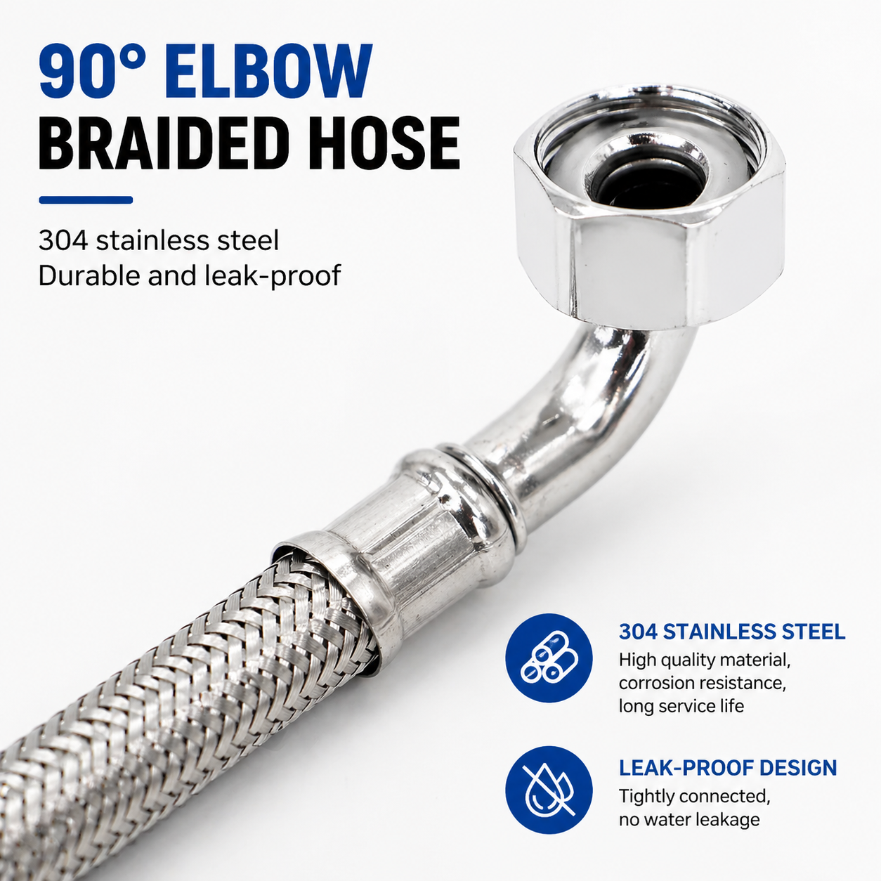304 Stainless Steel Hose Angle - Flexible Hose Braided recension och pris