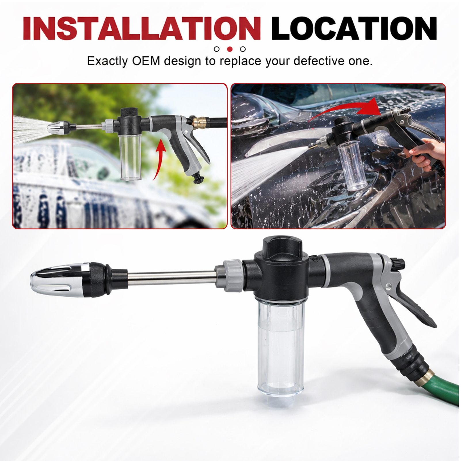 Long Pole Washing Tool for Car - Flexible Hose Braided recension och pris