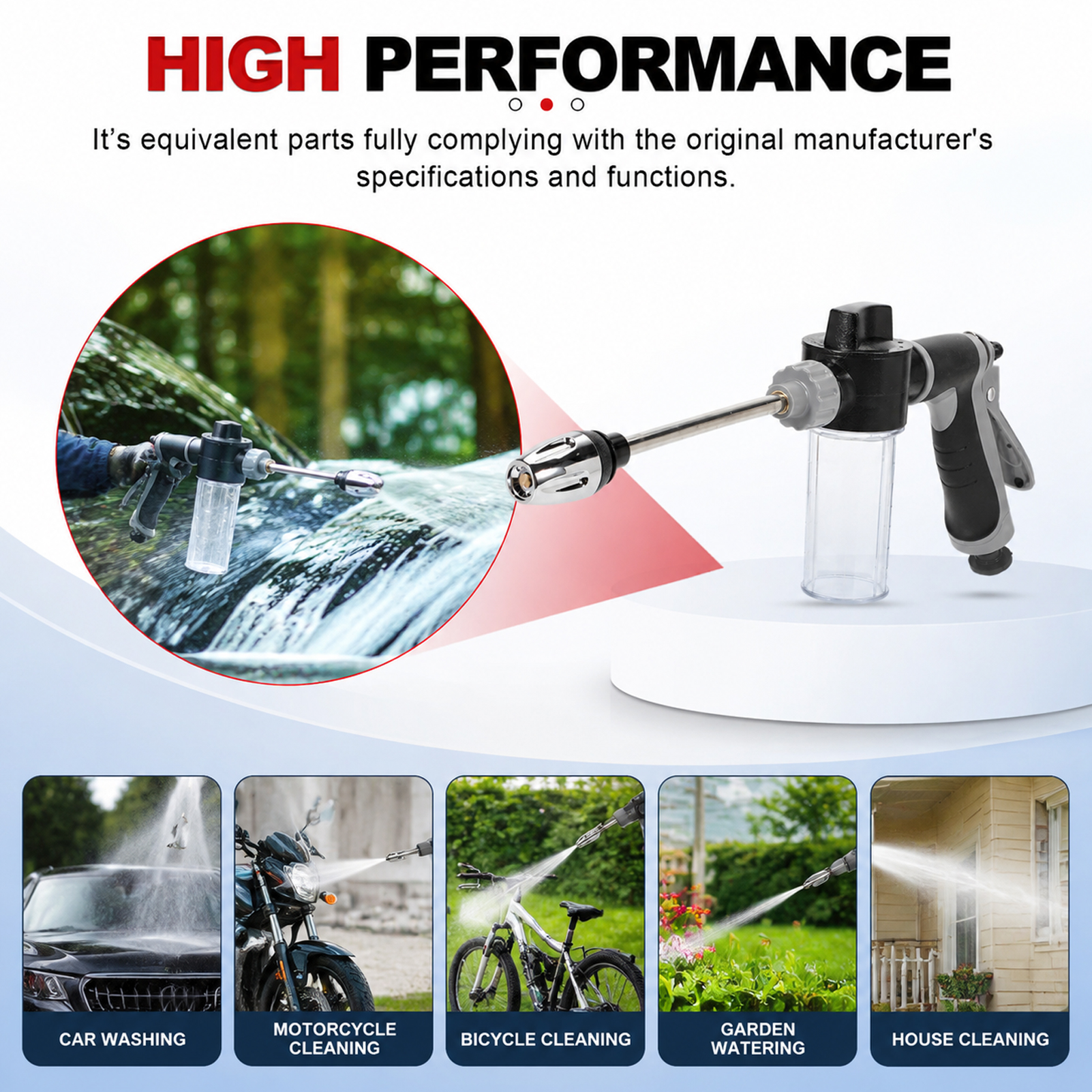 Long Pole Washing Tool for Car - Flexible Hose Braided recension och pris